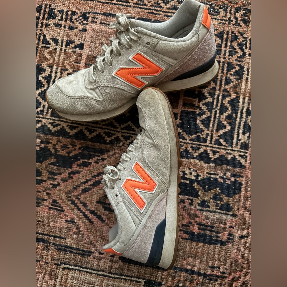New Balance women’s Beige and Orange Sneakers